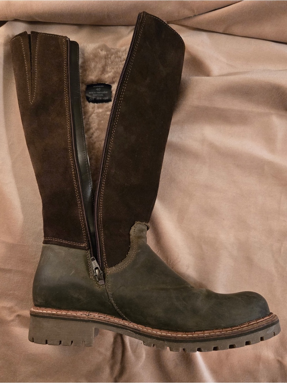 Overland Women’s Tall Leather & Suede Riding Boot — Dark Brown - Picture 8 of 11